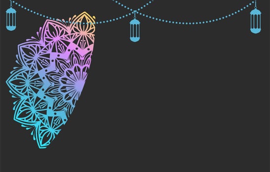 islamic background vector design with arabic mandala decoration for ramadan kareem day banner or eid mubarak, muharram