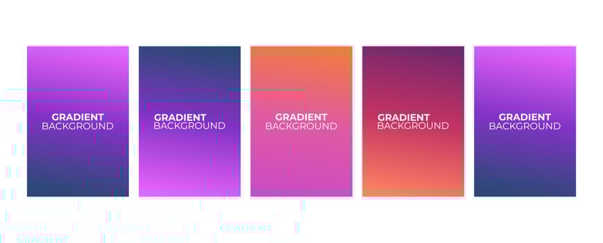 Collection of abstract multi-colored gradient vector cover illustrations. As background for business brochures, cards, packages and posters.