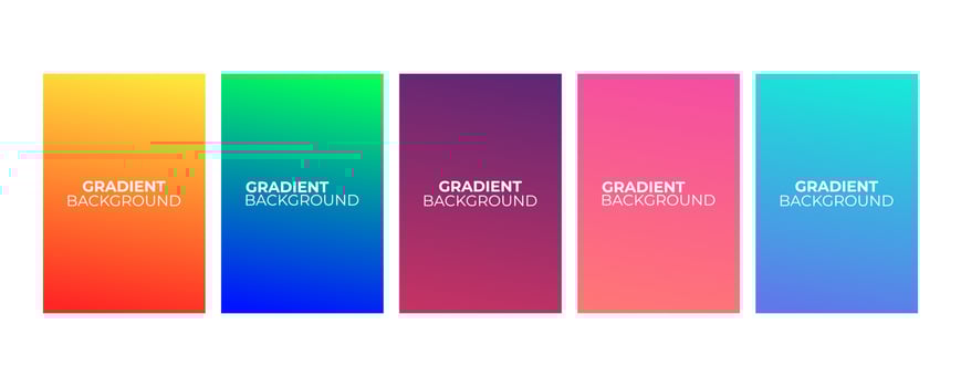 Collection of abstract multi-colored gradient vector cover illustrations. As background for business brochures, cards, packages and posters.