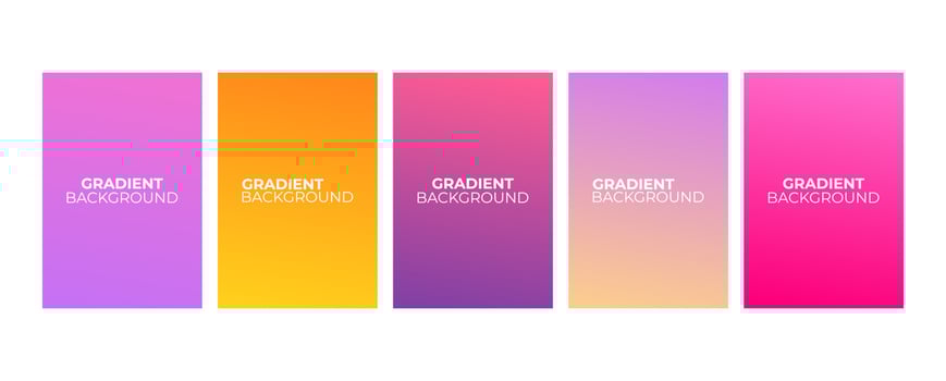 Collection of abstract multi-colored gradient vector cover illustrations. As background for business brochures, cards, packages and posters.