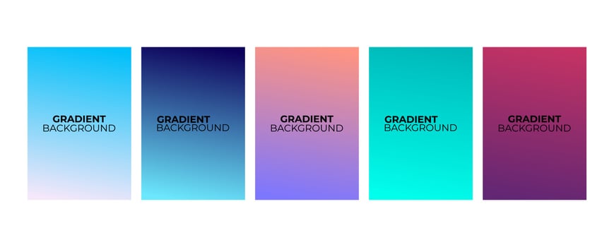 Collection of abstract multi-colored gradient vector cover illustrations. As background for business brochures, cards, packages and posters.