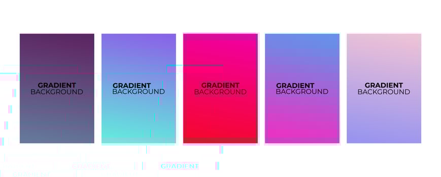 Collection of abstract multi-colored gradient vector cover illustrations. As background for business brochures, cards, packages and posters.