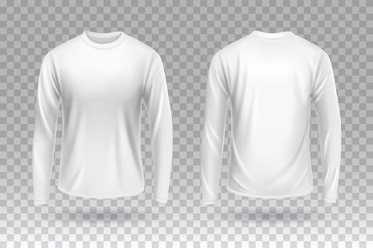 T-shirt long sleeve mockup front and back illustrations vector