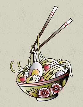 ramen japanese soup vector