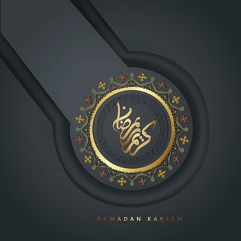 New Collections Ramadan kareem arabic calligraphy and traditional lantern for islamic greeting vector