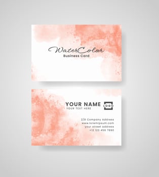 Abstract splashed watercolor business card vector