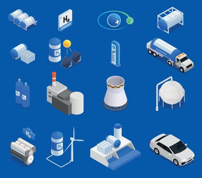 Hydrogen Energy Set vector