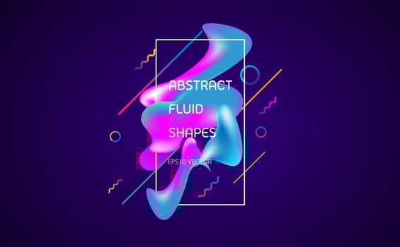 Colorful abstract geometric background design. Modern curve liquid color with fluid shapes composition. Cool background for web landing template, poster or banner. Vector illustration