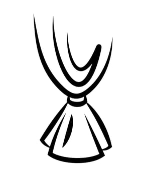 curtain sketch vector. curtain logo thin lines. textiles in the interior. fabric for window blinds. decoration vector
