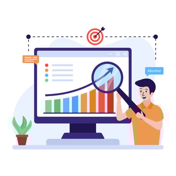 Web monitoring flat vector download