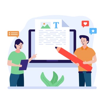 An illustration of seo copywriting, premium download vector