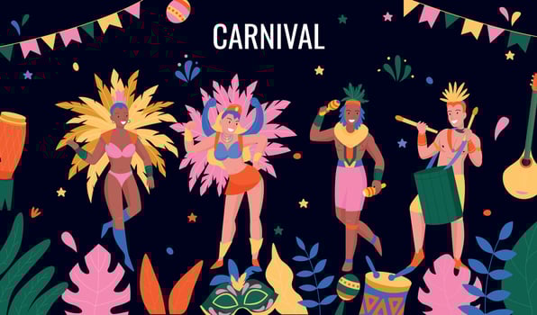 Carnival Flat Background vector