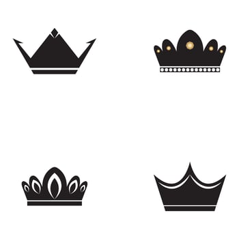 Set of crown icons. Collection of crown awards for winners  champions  leadership. Vector isolated elements for logo  label  game  hotel  an app design. Royal king  queen  princess crown.