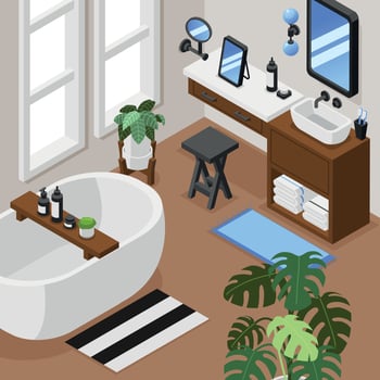 Bathroom Isometric Background vector