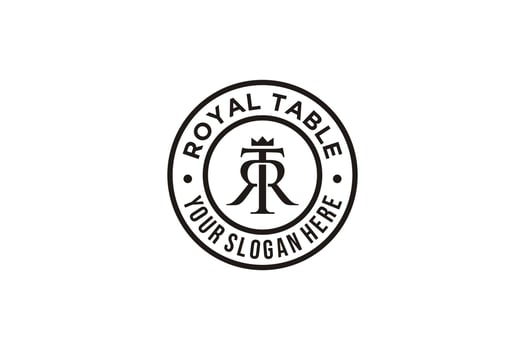 monogram letter rt or tr logo template vector