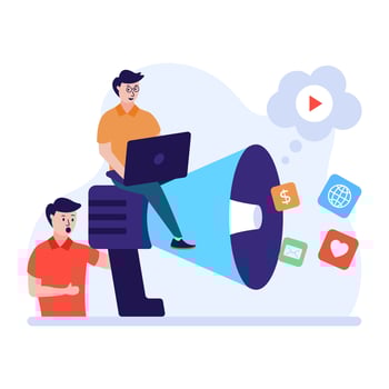 Media campaign, flat vector of social advertisement