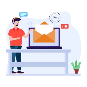 Download premium flat illustration of email support vector