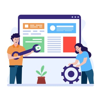 Modern flat illustration of site maintenance vector