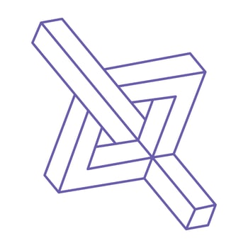 Illusion shapes. 3d geometry. Optical illusion figure. Sacred geometry. Logo. vector