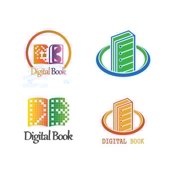 Digital book logo icon technology vector