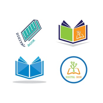 Digital book logo icon technology vector