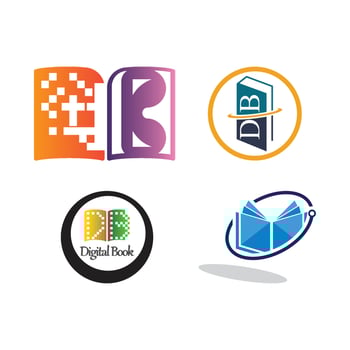 Digital book logo icon technology vector