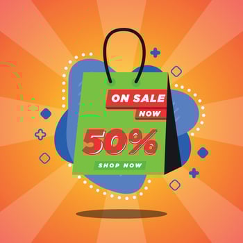 Sale offer social post banner design template vector