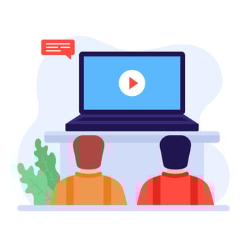 Flat vector of video lecture, virtual learning