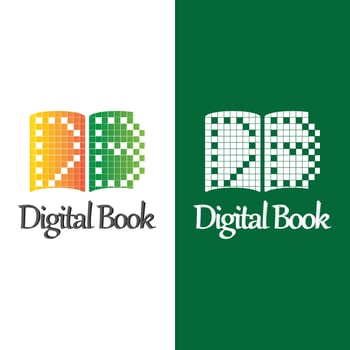 Digital book logo icon technology vector