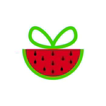 minimalistic watermelon gift logo icon vector