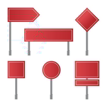 Set of blank road signs template vector