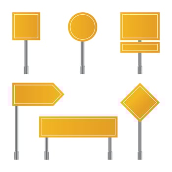 Set of blank road signs template vector