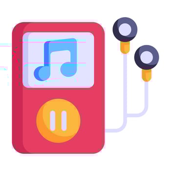 A trendy flat style icon of mp3 player vector