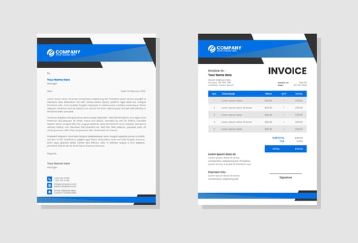 Business company invoice template vector