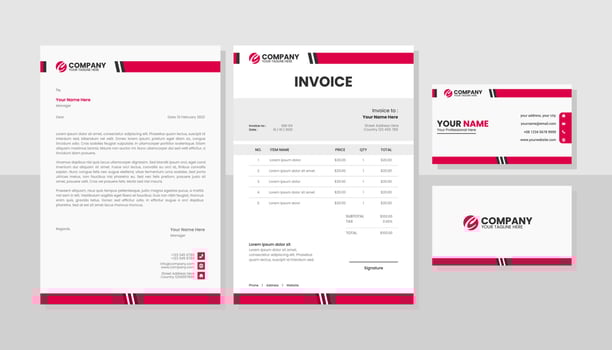 Modern set of stationery business pack vector