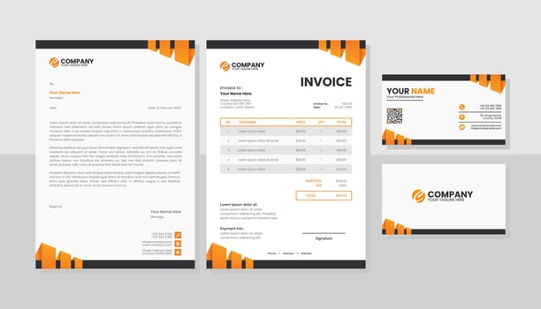Modern set of stationery business pack vector