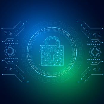 Cyber security technology concept , Shield With Keyhole icon on circuit board , personal data , vector