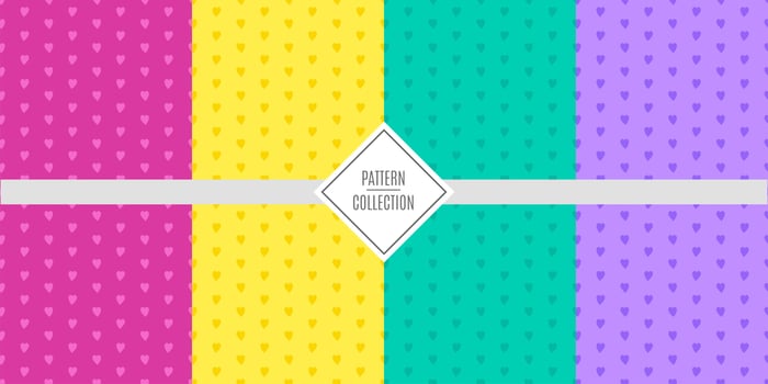 A set of vector patterns of patterns of bright cheerful colors. Templates for birthday celebrations, invitations for children, scrapbooking. Vector illustration. Bright backgrounds.
