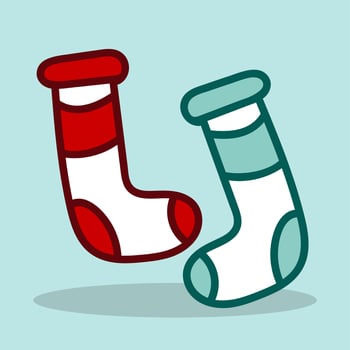 Christmas sock. The concept of Christmas and New Year. vector