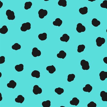 The pattern is stylish from black dots of blots on a turquoise background. For wedding invitations, postcards, posters, labels of cosmetics and perfumes, packaging paper. vector