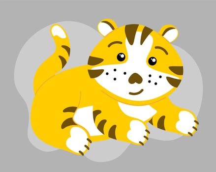 The tiger is Chinese, a funny character. The symbol of 2022. vector