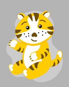 The tiger is Chinese, a funny character. The symbol of 2022. vector