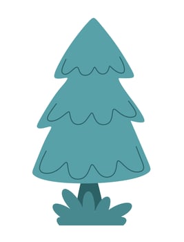Forest spruce vector illustration in a flat style. The concept of nature, travel, tourism. Vector illustration.
