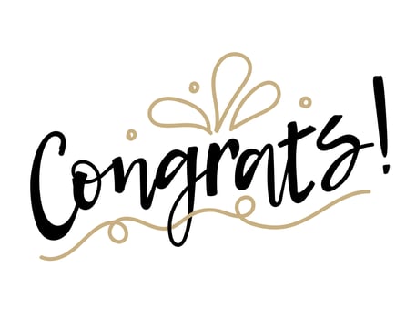 Congrats, congratulations postcard.  Stylish fashion postcard, festive banner. Vector illustration.