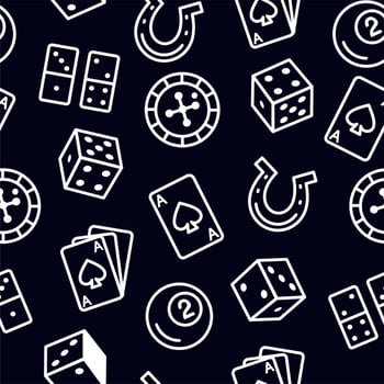 The casino pattern. Neon-style templates. Vector illustration in doodle