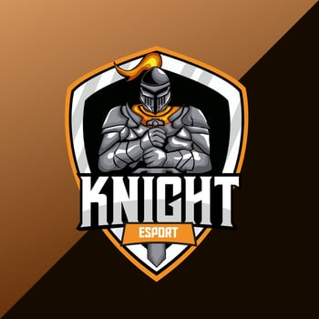knight warrior mascot logo template vector