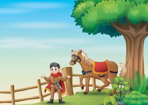 A price and horse inside the fence vector