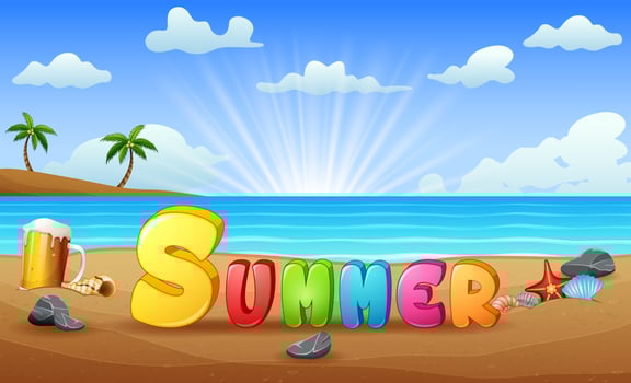 Illustration of Summer beach background vector