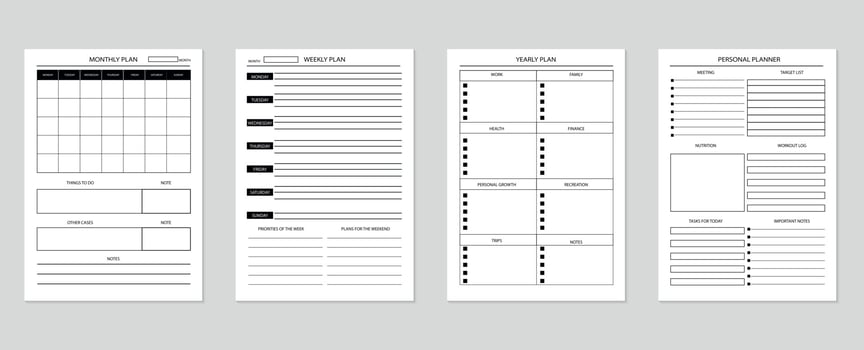 Planner Forms Sticker Set vector