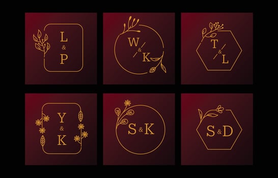 Wedding Monogram Elements vector